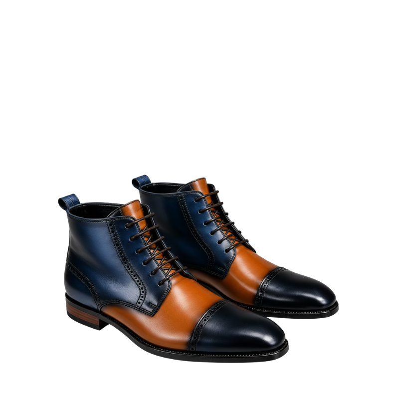Regal Contrast Two Tone Combat Boots
