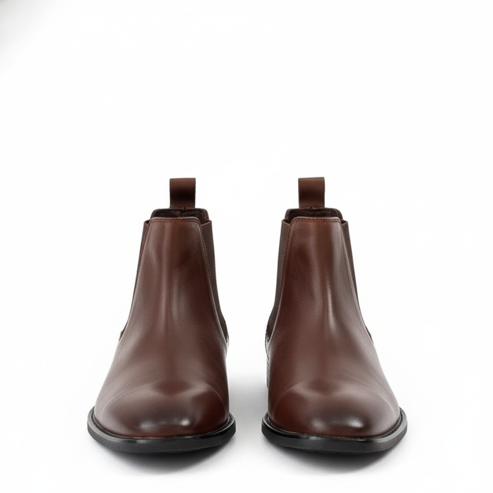 Regalia Cognac Polished Italian Elegant Chelsea Boots