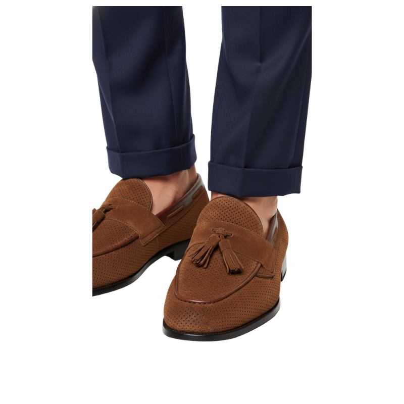 Luxury Saddle Tassel Texture Loafers