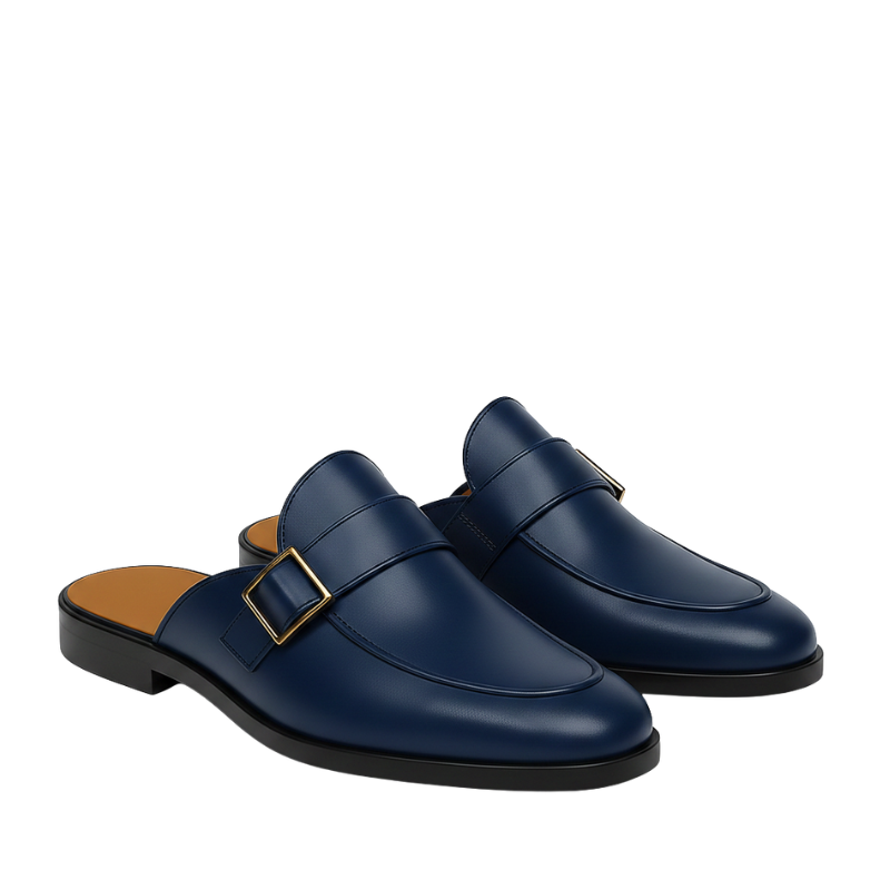 Single Strap Elegant Mule Blue