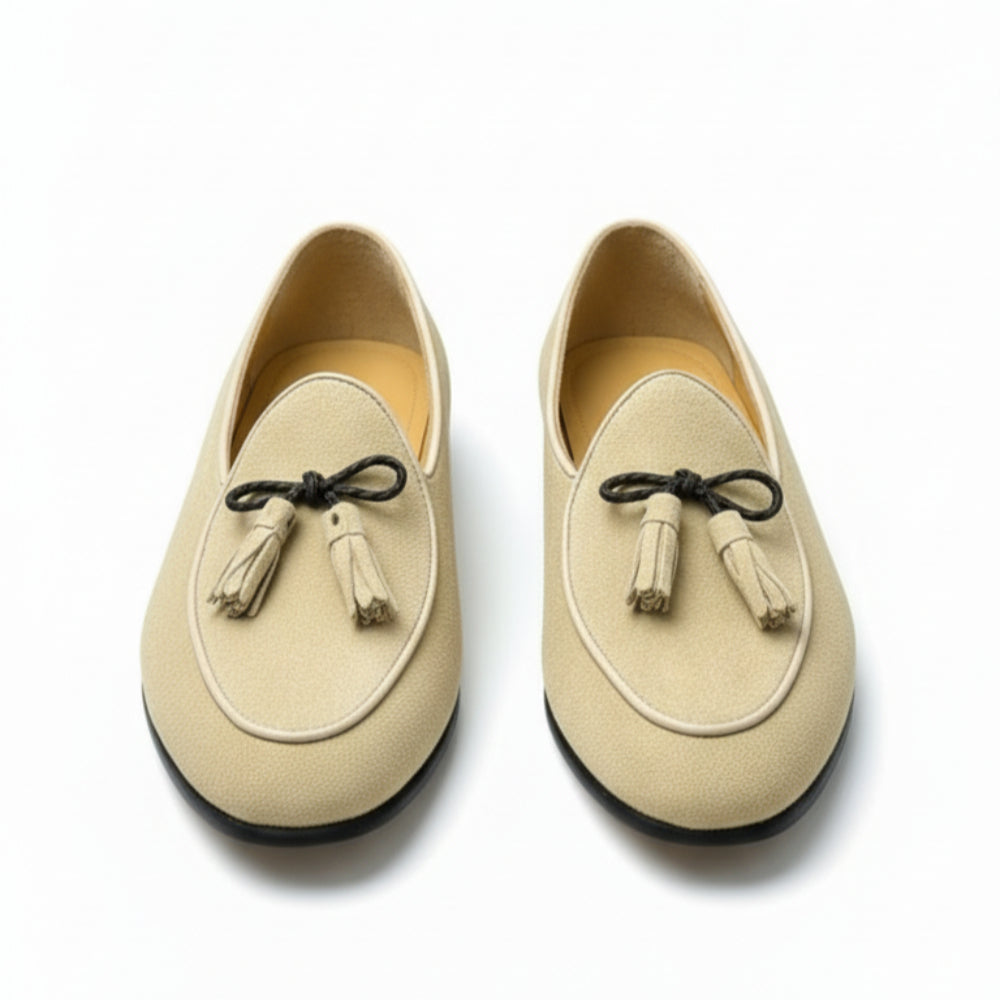 Stylish Suede Tassel Bow Loafers Shoes
