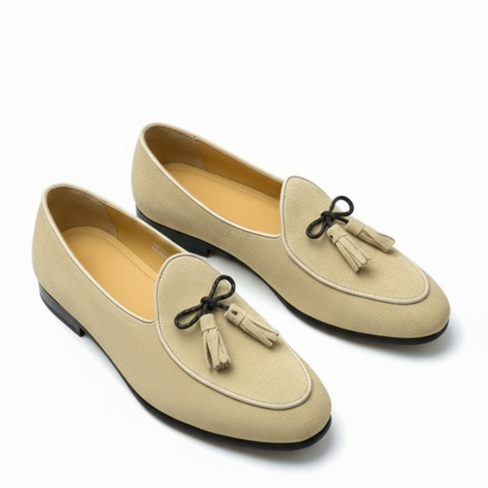 Stylish Suede Tassel Bow Loafers Shoes
