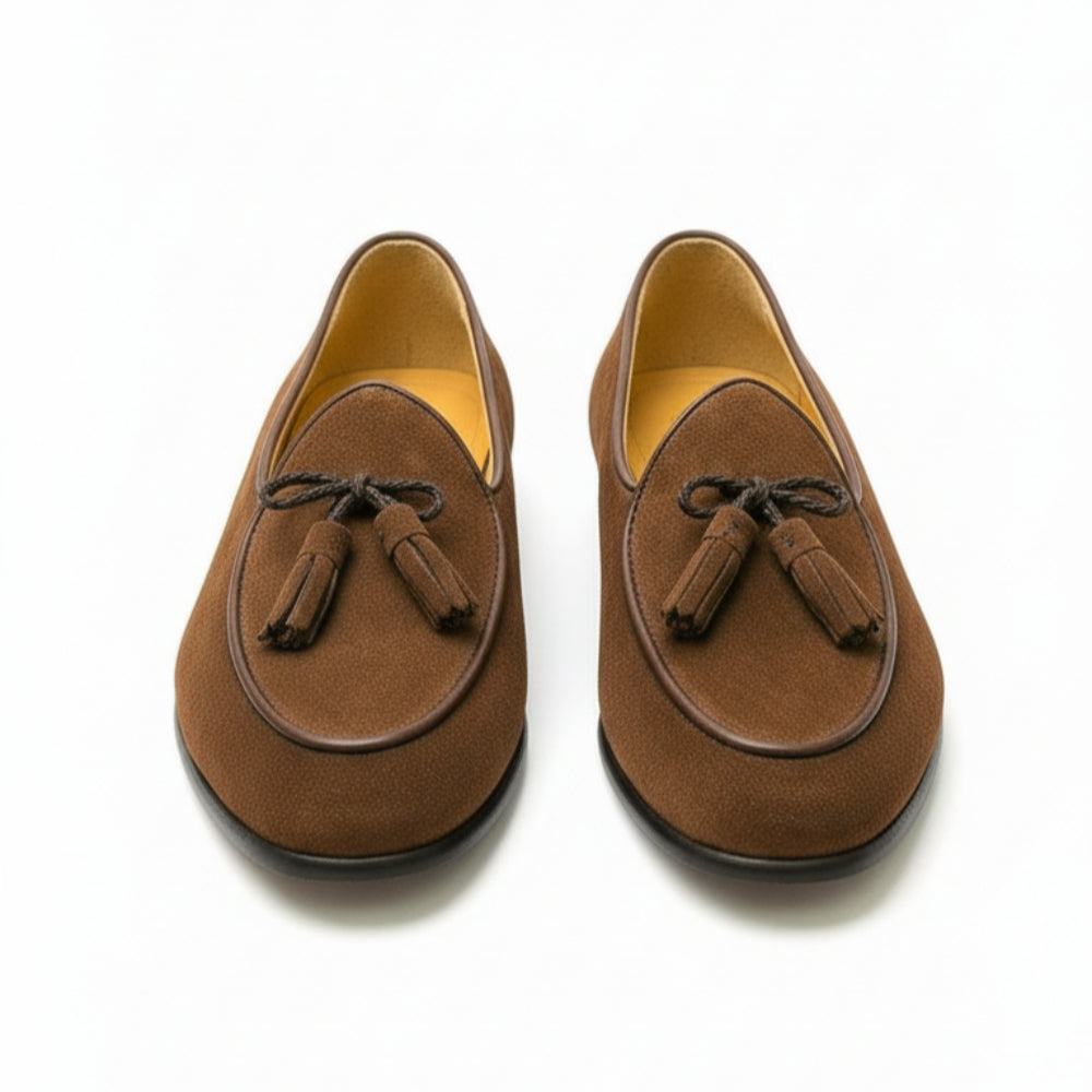Stylish Suede Tassel Bow Loafers Shoes