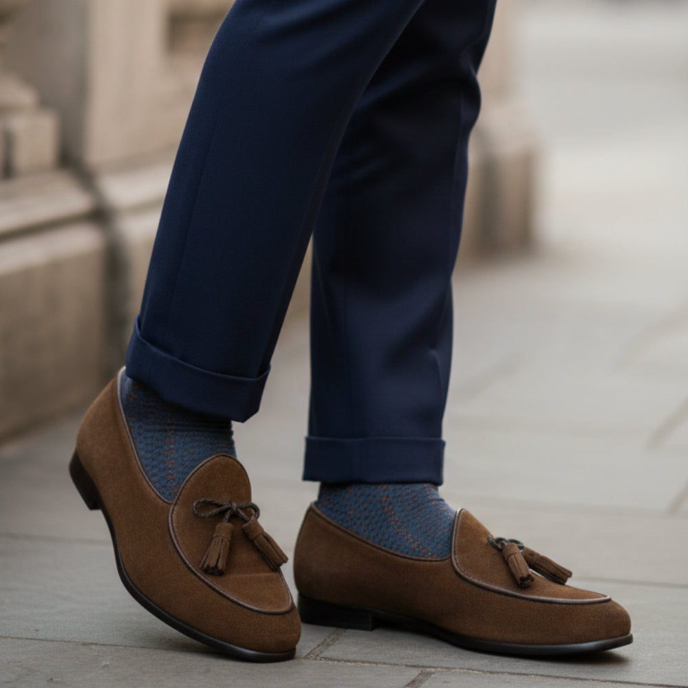 Stylish Suede Tassel Bow Loafers Shoes