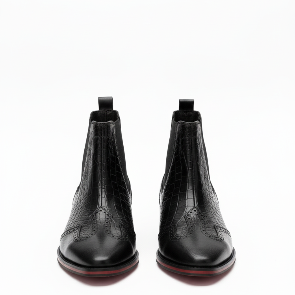 Luxury Croc Patterned Prime Chelsea Boots