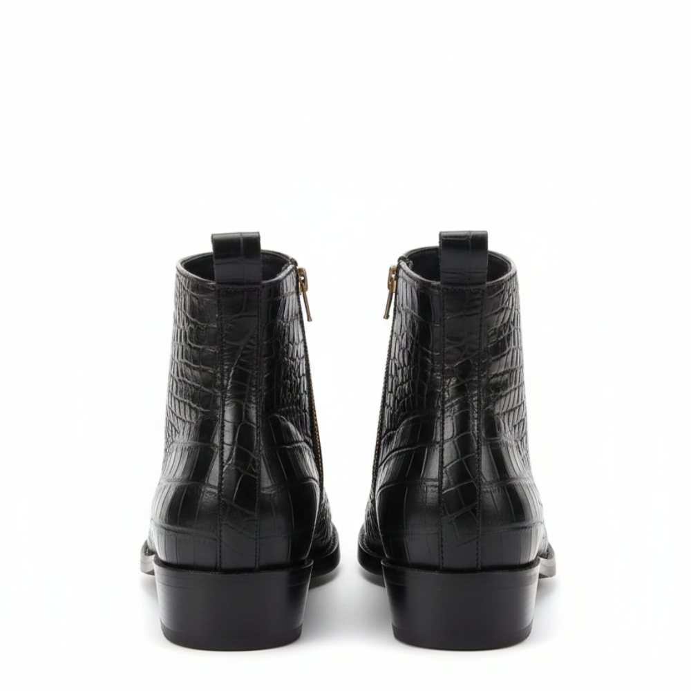 Golden Zipper Italian Luxe Chelsea Boots