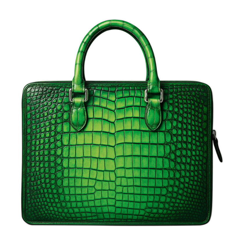 Men's Original Luxury Blue Crocodile Leather Briefcase Bag