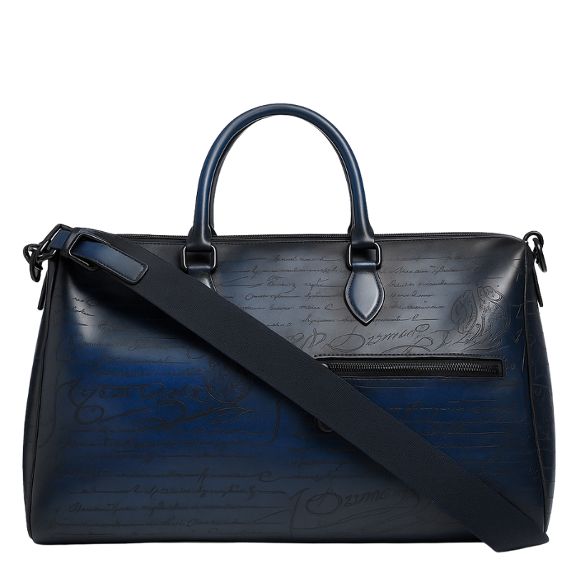 Premium Travel Duffel Leather Black Luggage Bag