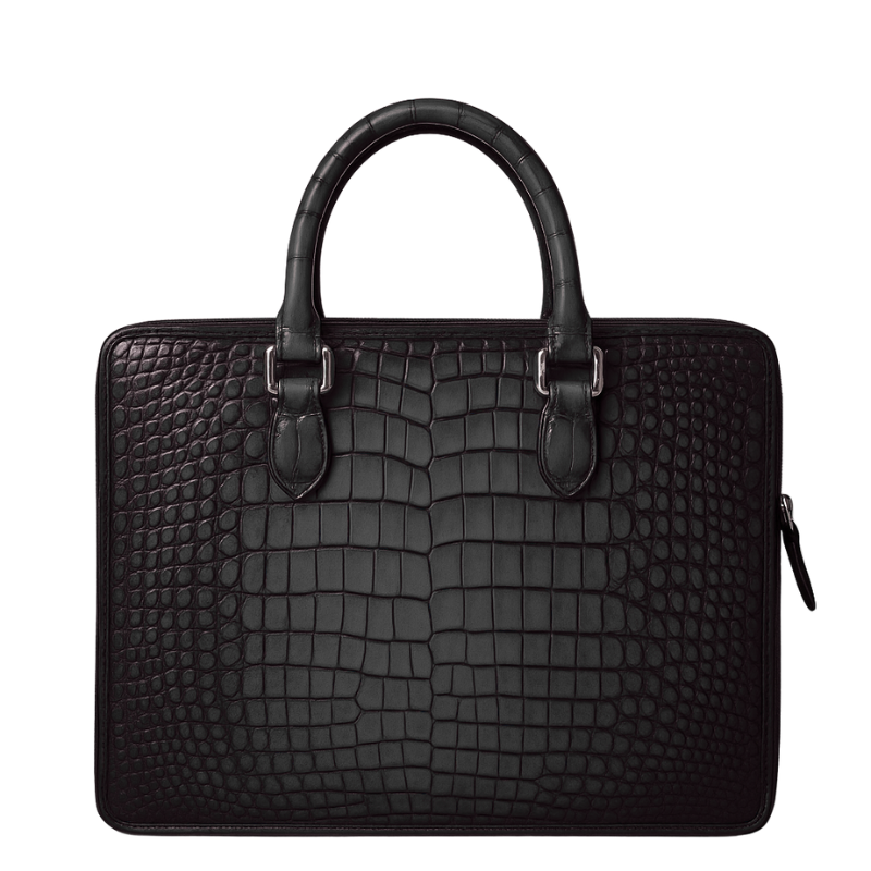 Men's Original Luxury Green Crocodile Leather Briefcase Bag