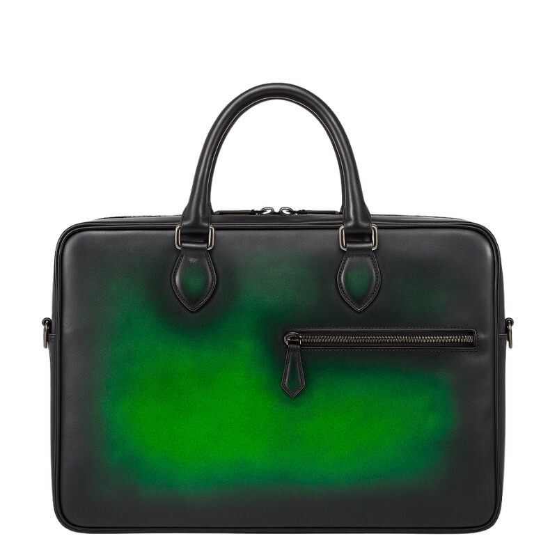 Men's Multifunctional Leather Luxury Burgundy Briefcase Bag