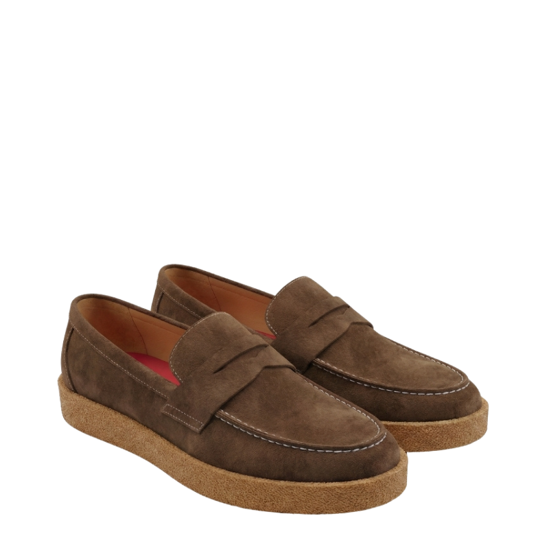 Rustic Crepe Sole Penny Loafers