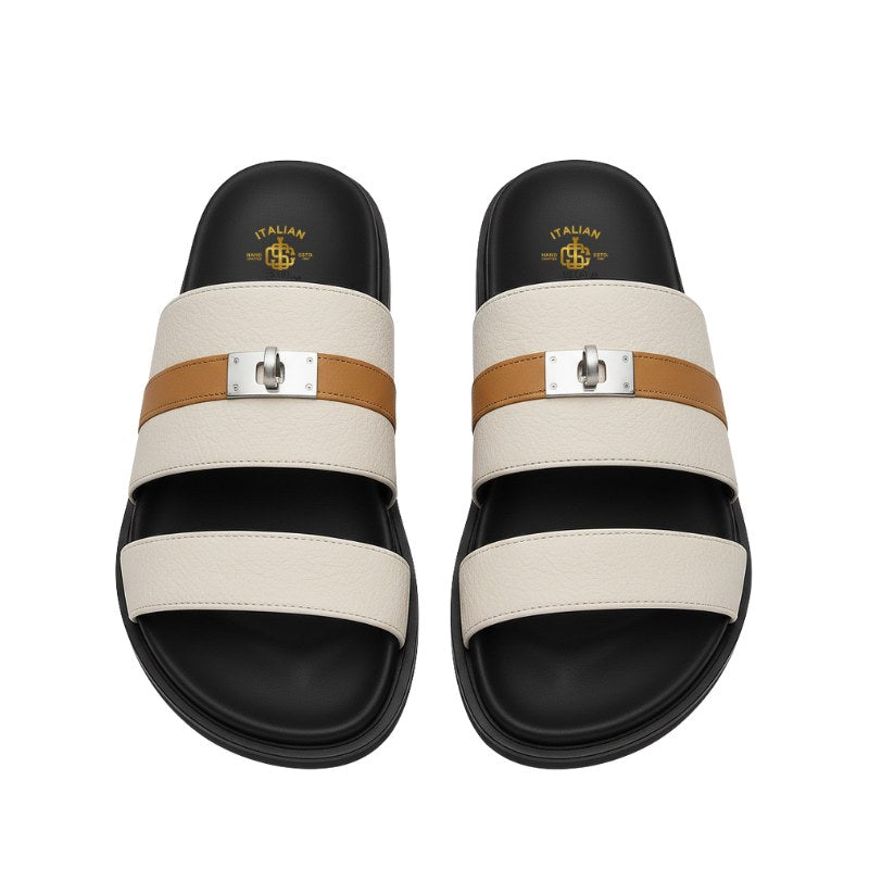 Classic Leather Multi Strap Comfort Slipper