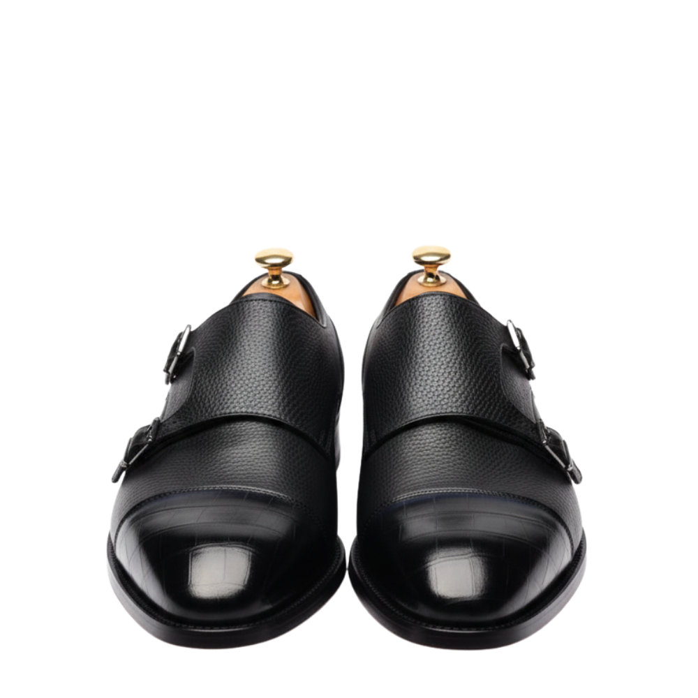 Croc Cap Double Monk Strap Shoes