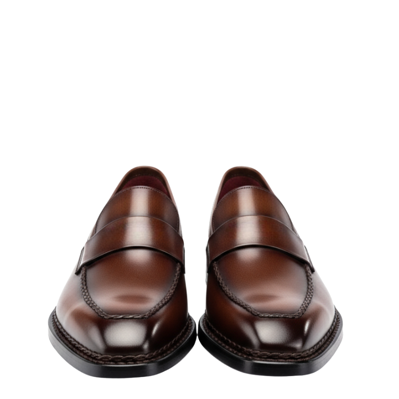 Classic Patina Penny Solid Leather Loafers