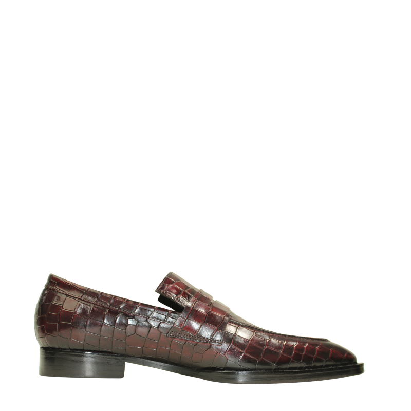 Luxury Croco Leather Stitched Loafer Shoe