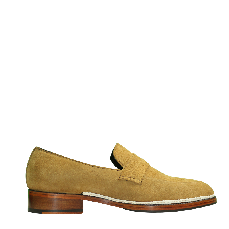 Classic Suede Leather Tan Penny Loafer Slip On
