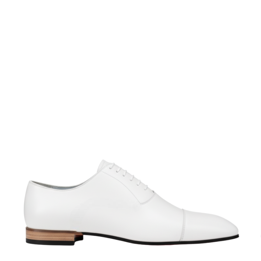 Elegant Polished Leather Oxford Shoes With Cap Toe Closed Lacing