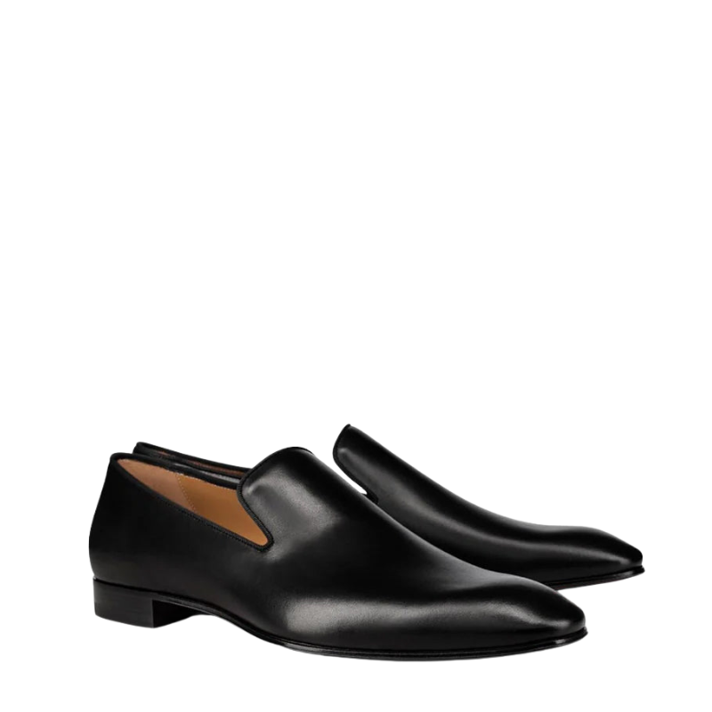 Pointed Toe Leather Slip-on Loafers