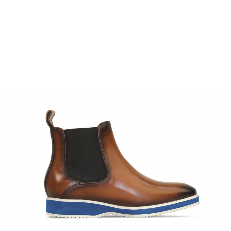 Premium Shiny Leather Chelsea Boots With Hybrid Sole