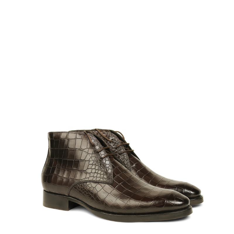 Croco Leather Chukka Boot for Men