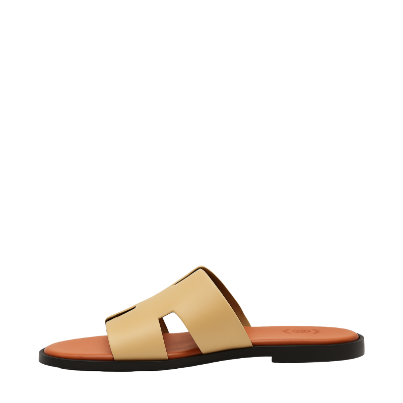 H style Luxe Leather Tan Slipper