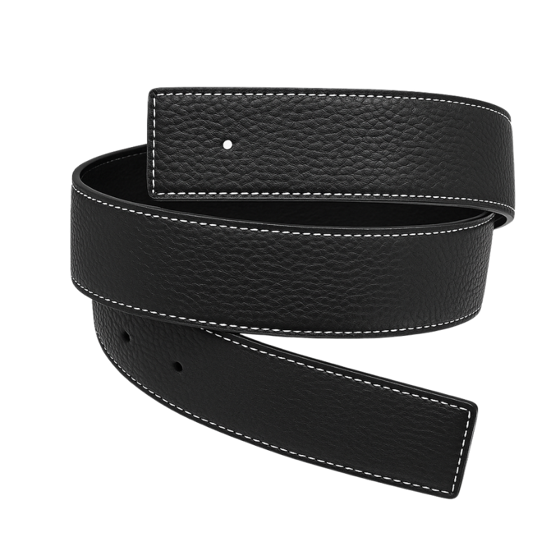 Italain Silver Regal Jaguar Buckle Belt with Black Leather Strap