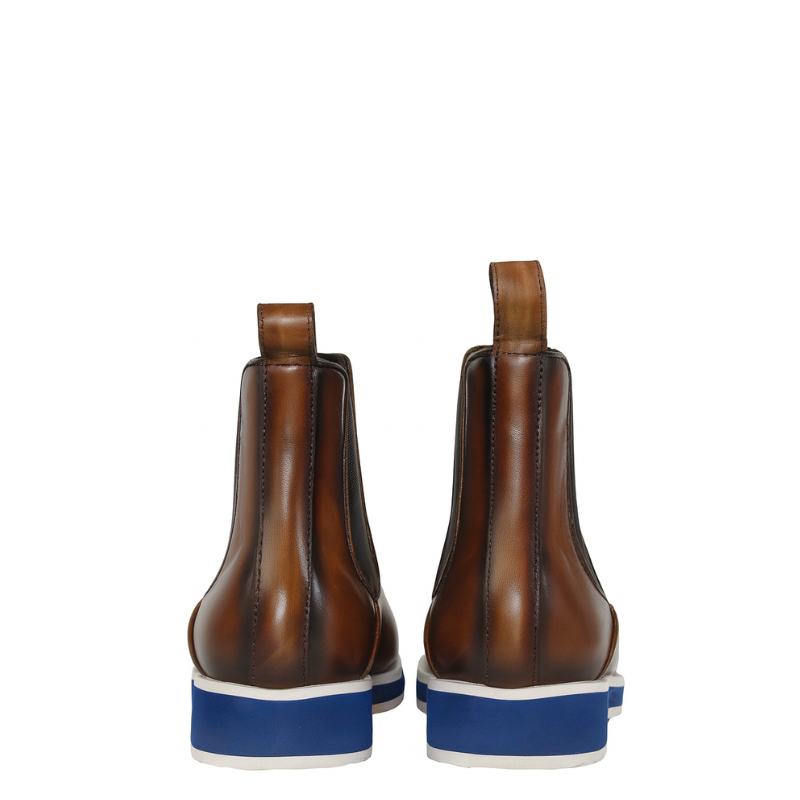 Premium Shiny Leather Chelsea Boots With Hybrid Sole