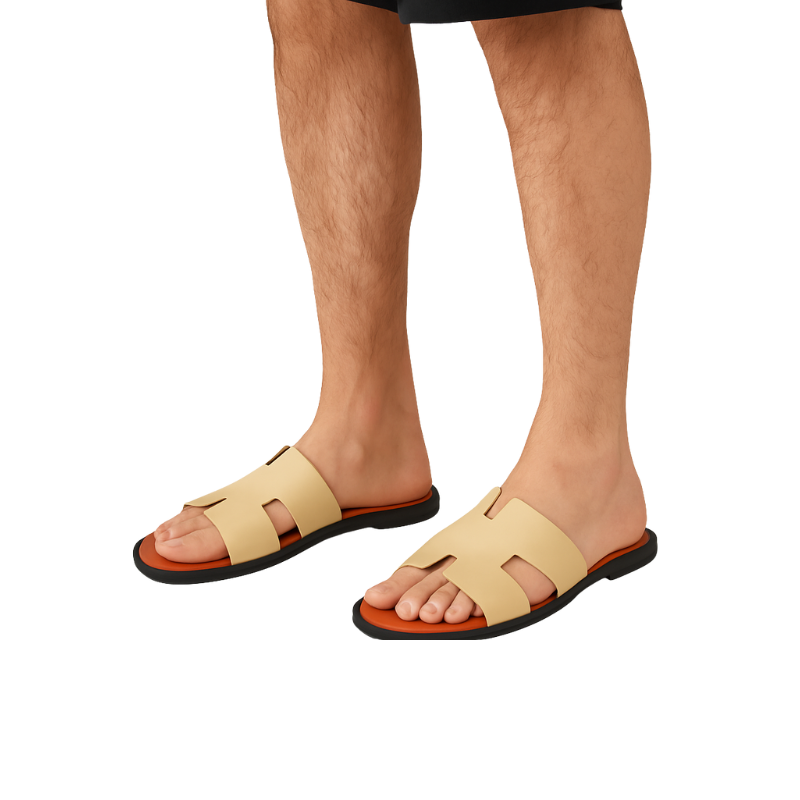 H style Luxe Leather Tan Slipper