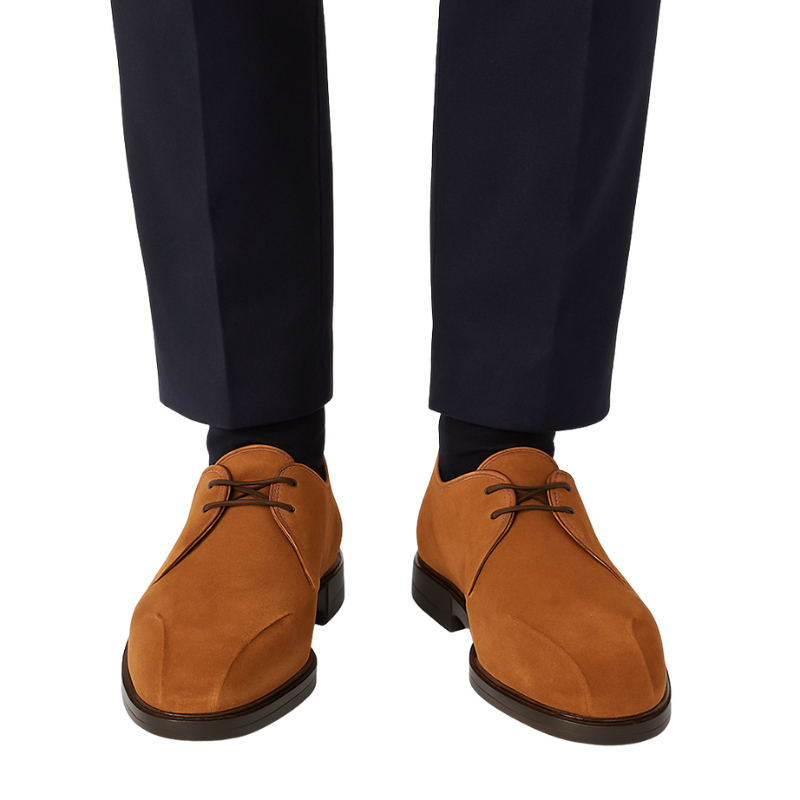Mens Suede Leather Lace Up Derby Shoe