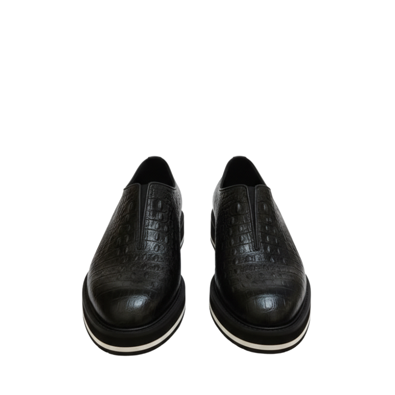 Italian Leather Dark Brown Sneaker with Stylish Hybrid Sole
