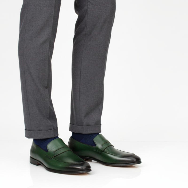 Luxury Emerald Penny Loafers