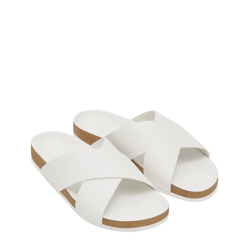 Men s Cross Strap Suede Comfort Slipper