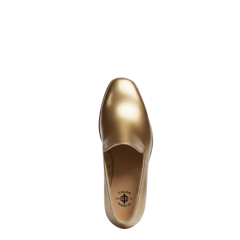 Royal Gold Luxe Slip-On Loafers