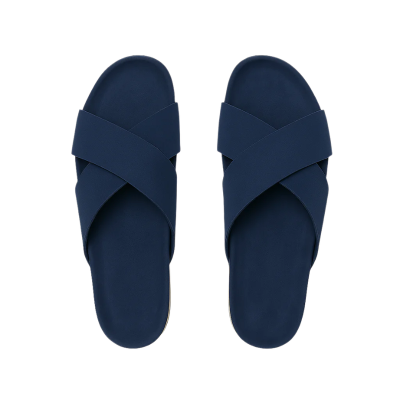 Men's Cross Strap Suede Comfort Slipper