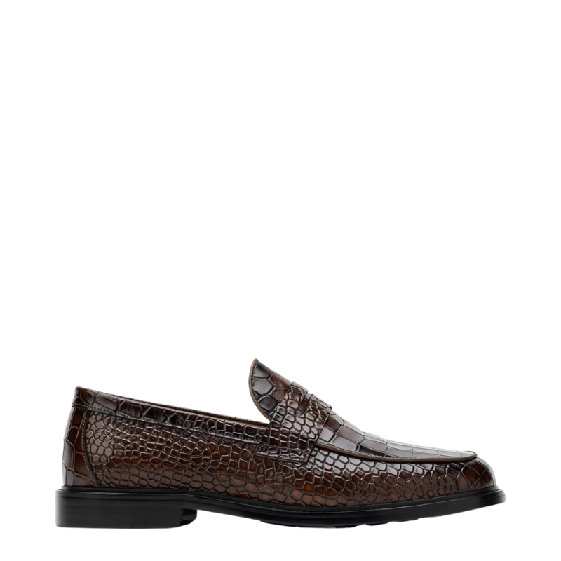 Croco Leather Printed Loafer