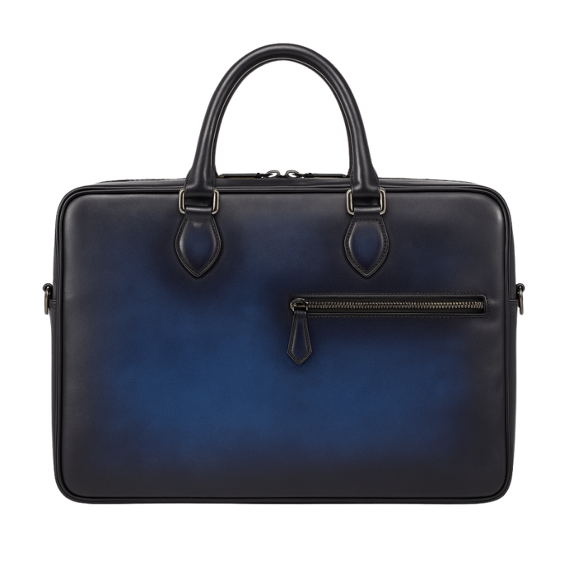 Men's Multifunctional Leather Luxury Green Briefcase Bag