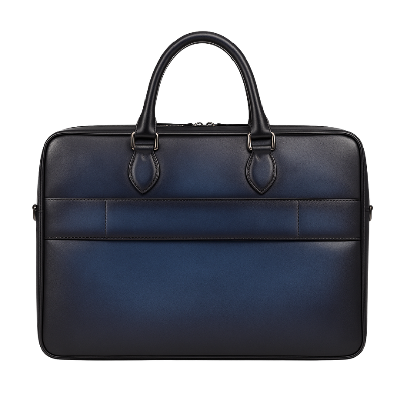 Men's Italian Multifunctional Leather Luxury Brown Briefcase Bag