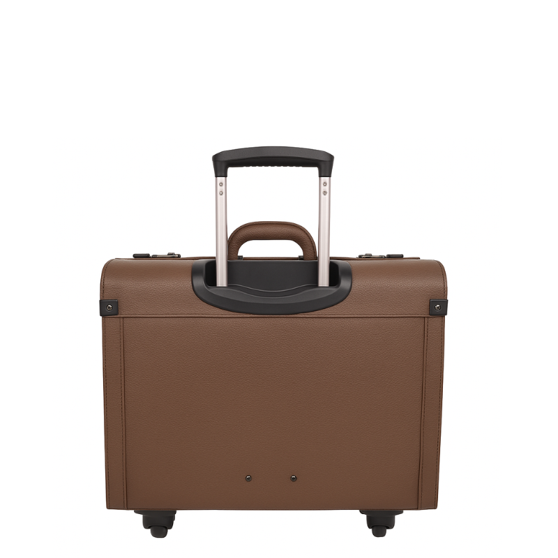Premium Edition Italian Four Wheel Leather Trolley Bag