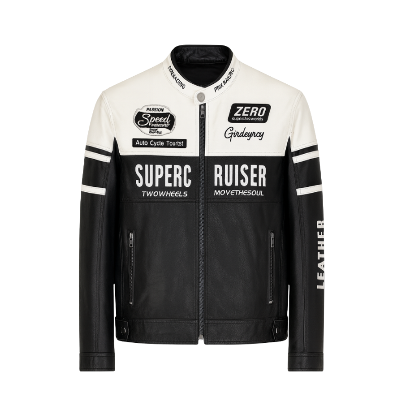 Men s Regular Fit Casual Biker Jacket