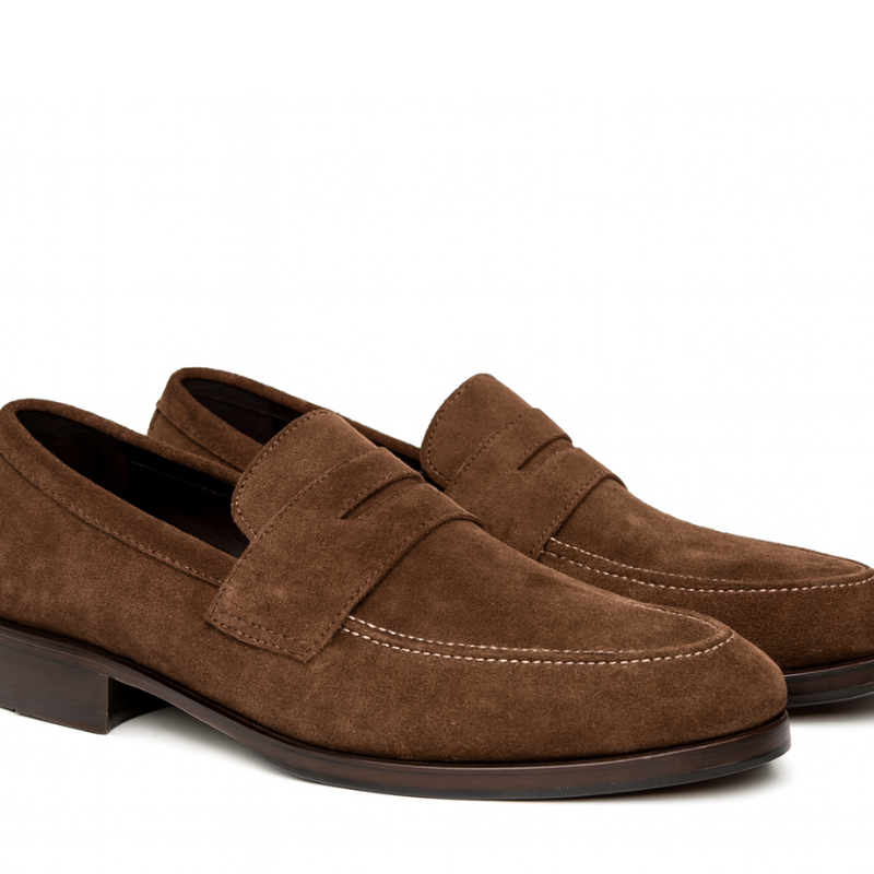 Men s Suede Slip On Penny Loafer