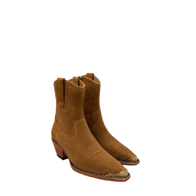 Mens Suede Leather With Side Zipper Boots