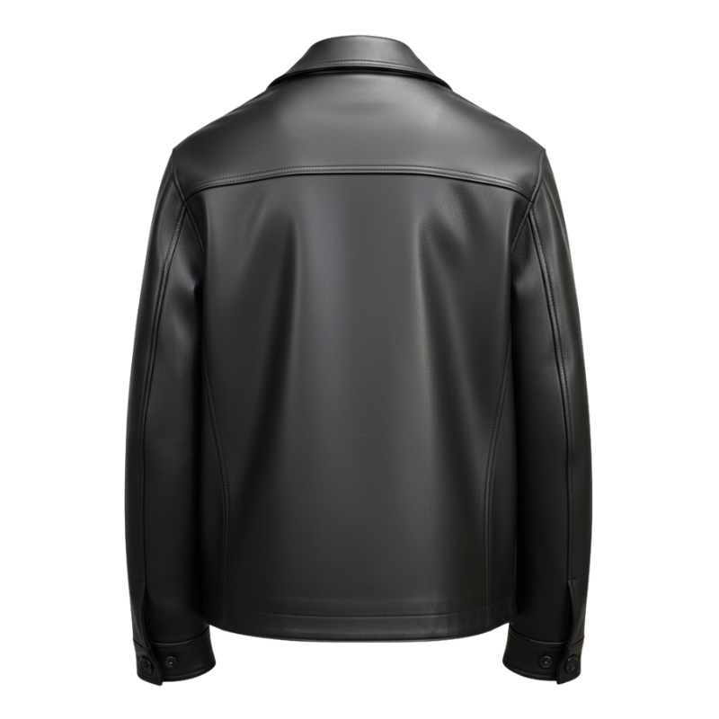 Men s Luxury Leather Shirt Jacket