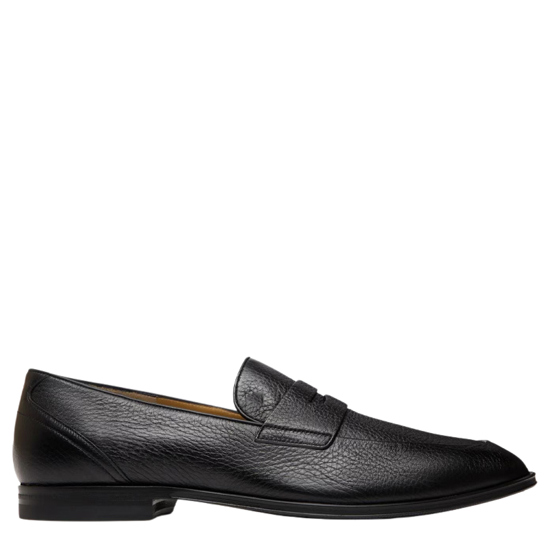 Classic Blue Penny Loafer with Textured Leather