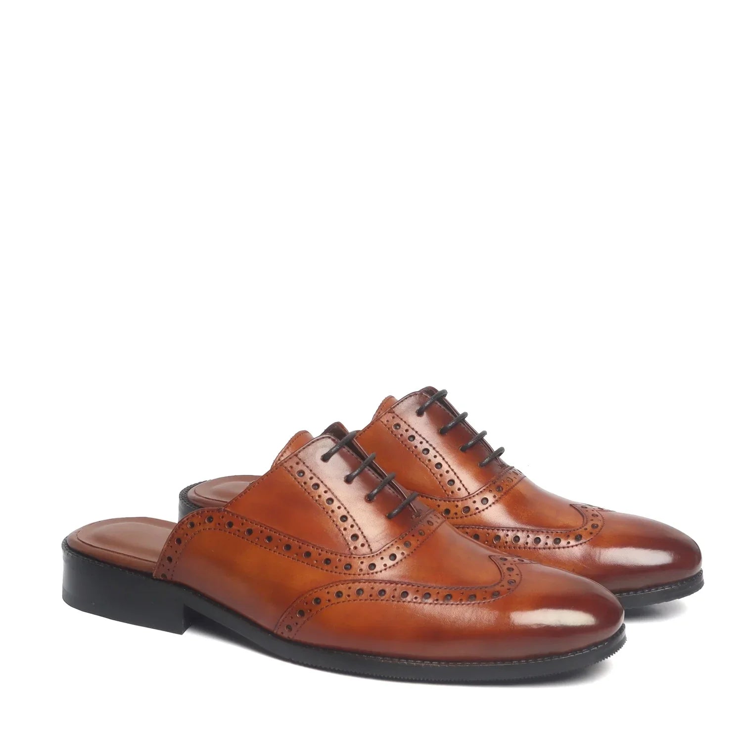 LACE-UP LEATHER MULES