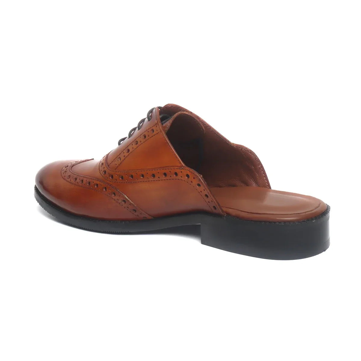 LACE-UP LEATHER MULES