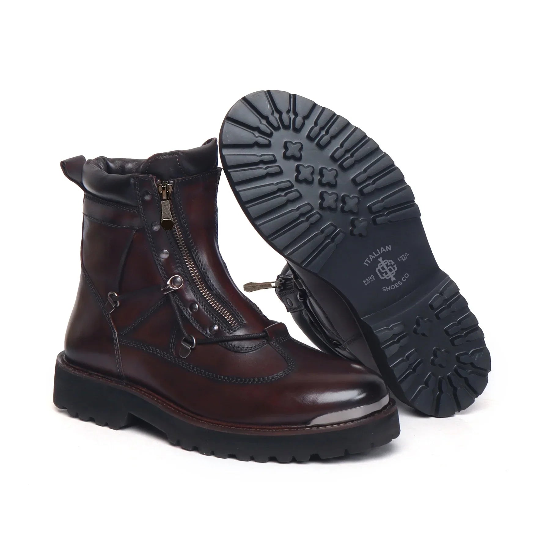Dark Brown Biker Boots