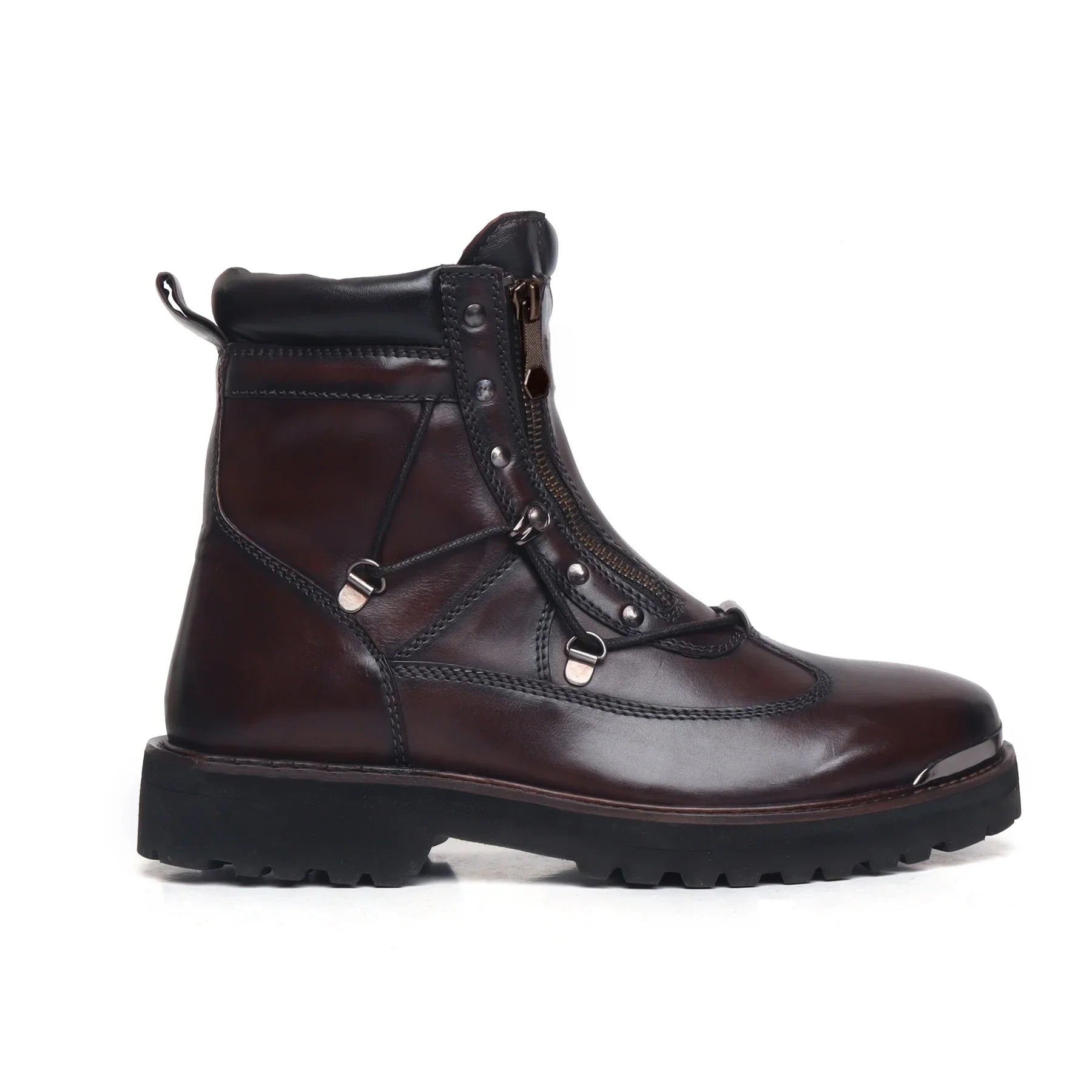 Dark Brown Biker Boots