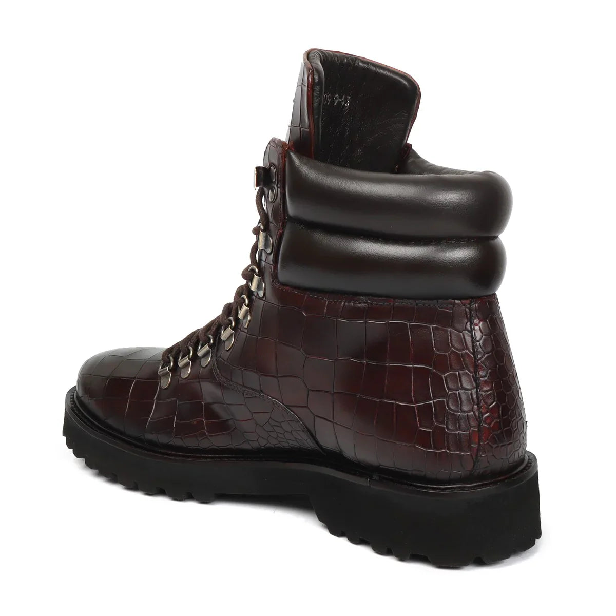 Deep Cut Biker Boots in Dark Brown Leather