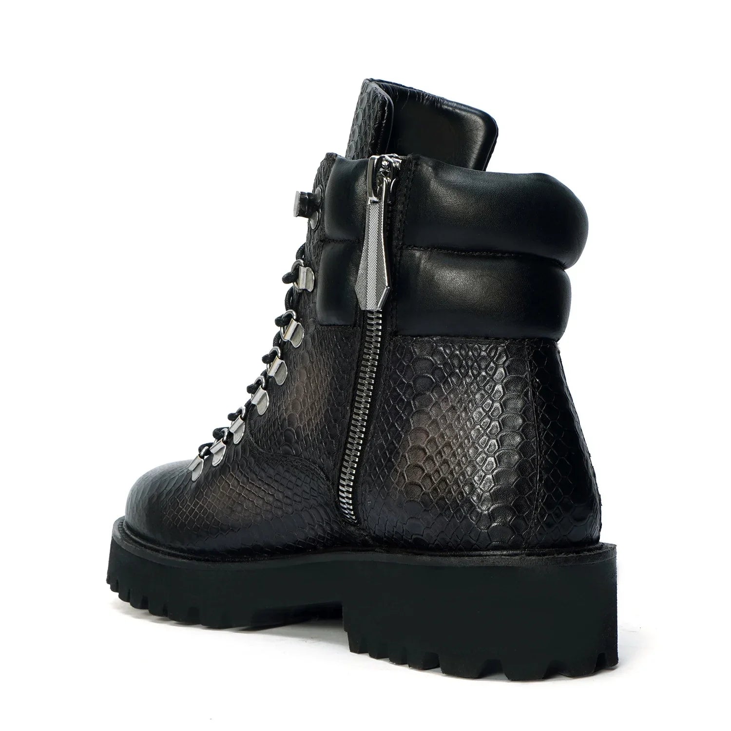 SNAKE SKIN TEXTURED CHUNKY BOOT