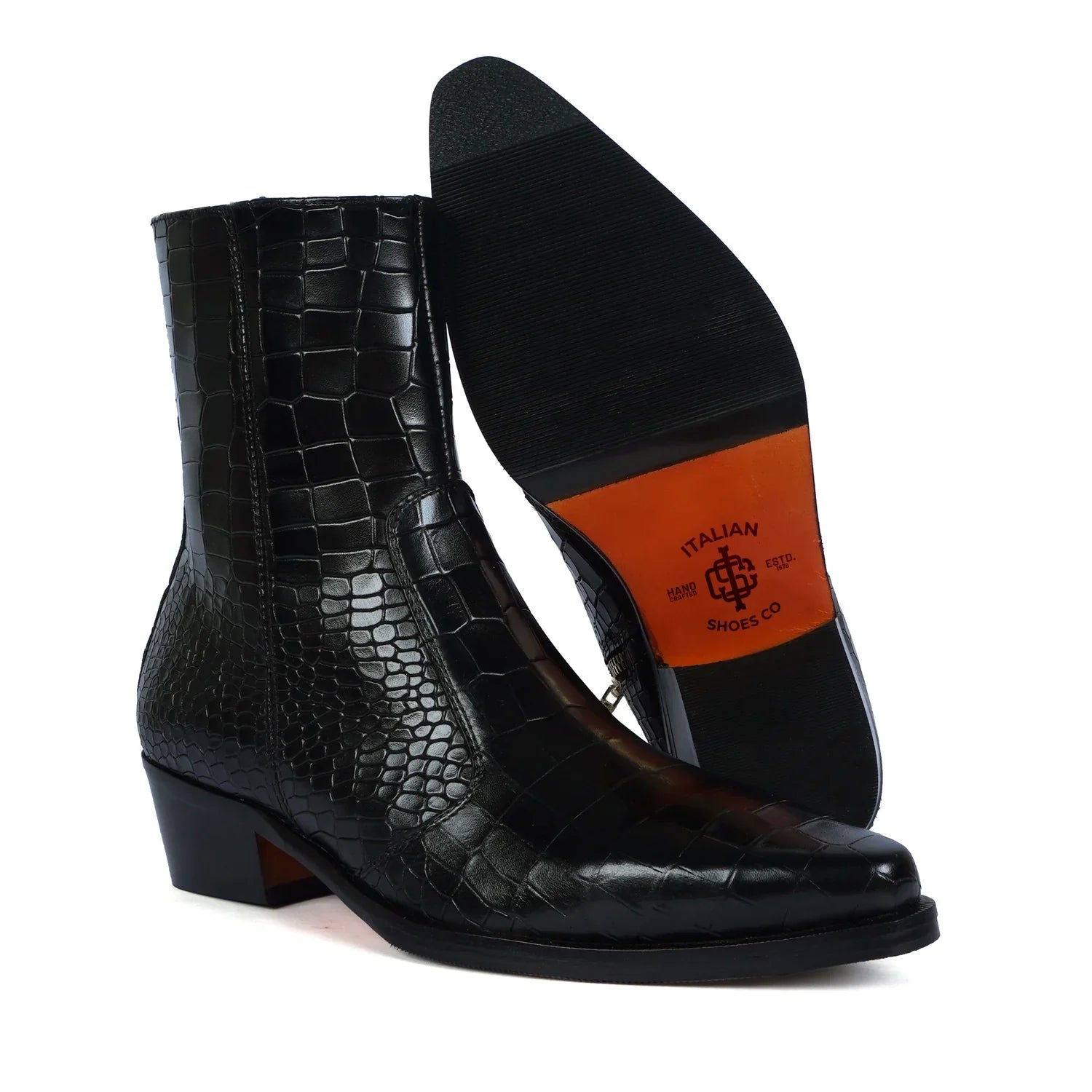 CROCO TEXTURED COW BOY BOOT